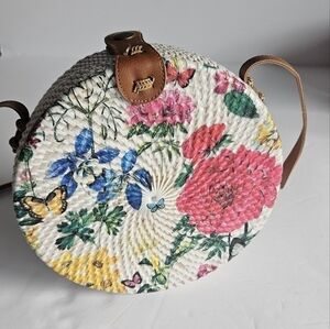 NWT Collection 18 Tropical Straw Crossbody Bag